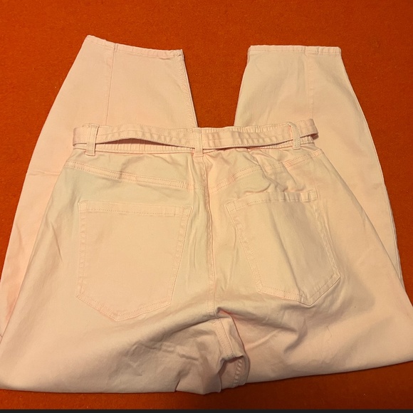 Hollister baby pink belted high rise balloon barrel jeans NWT - Picture 10 of 13
